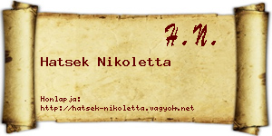 Hatsek Nikoletta névjegykártya