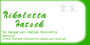 nikoletta hatsek business card